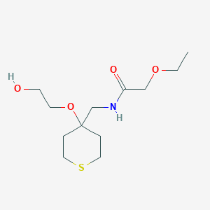 molecular formula C12H23NO4S B2840741 2-ethoxy-N-((4-(2-hydroxyethoxy)tetrahydro-2H-thiopyran-4-yl)methyl)acetamide CAS No. 2195881-56-0