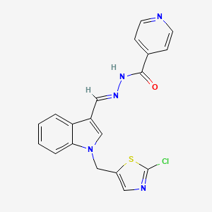 molecular formula C19H14ClN5OS B2840742 N'-[(1E)-{1-[(2-氯-1,3-噻唑-5-基)甲基]-1H-吲哚-3-基}甲基亚胺基]吡啶-4-甲酰肼 CAS No. 860787-41-3