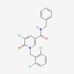 molecular formula C20H15Cl3N2O2 B2840744 N-benzyl-5-chloro-1-[(2,6-dichlorophenyl)methyl]-6-oxopyridine-3-carboxamide CAS No. 339023-98-2
