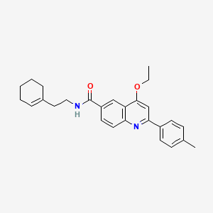 molecular formula C27H30N2O2 B2840756 N-(2-(环己-1-烯-1-基)乙基)-4-乙氧基-2-(对甲苯基)喹啉-6-羧酰胺 CAS No. 1114887-00-1