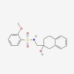 molecular formula C18H21NO4S B2840764 N-((2-羟基-1,2,3,4-四氢萘-2-基)甲基)-2-甲氧基苯磺酰胺 CAS No. 1421514-16-0