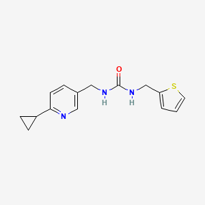 molecular formula C15H17N3OS B2840765 1-[(6-Cyclopropylpyridin-3-yl)methyl]-3-[(thiophen-2-yl)methyl]urea CAS No. 2097930-29-3