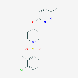 molecular formula C17H20ClN3O3S B2840768 3-((1-((3-Chloro-2-methylphenyl)sulfonyl)piperidin-4-yl)oxy)-6-methylpyridazine CAS No. 1797593-39-5