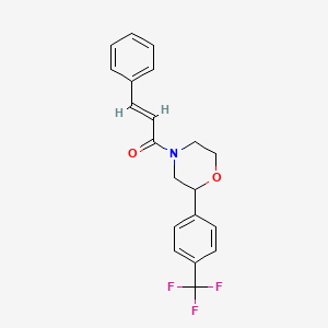 molecular formula C20H18F3NO2 B2840773 (E)-3-phenyl-1-(2-(4-(trifluoromethyl)phenyl)morpholino)prop-2-en-1-one CAS No. 1351664-78-2