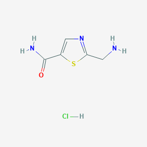 molecular formula C5H8ClN3OS B2840775 2-(Aminomethyl)-1,3-thiazole-5-carboxamide;hydrochloride CAS No. 2344679-24-7