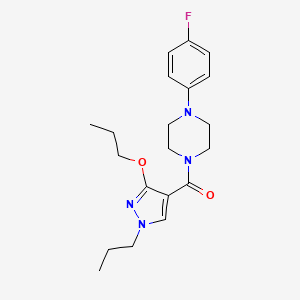 molecular formula C20H27FN4O2 B2840781 (4-(4-氟苯基哌嗪-1-基)(3-丙氧基-1-丙基-1H-吡唑-4-基)甲酮 CAS No. 1014091-78-1