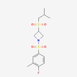 1-((4-Fluoro-3-methylphenyl)sulfonyl)-3-(isobutylsulfonyl)azetidine