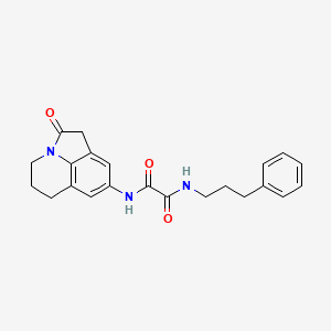 molecular formula C22H23N3O3 B2840783 N1-(2-oxo-2,4,5,6-tetrahydro-1H-pyrrolo[3,2,1-ij]quinolin-8-yl)-N2-(3-phenylpropyl)oxalamide CAS No. 898411-24-0