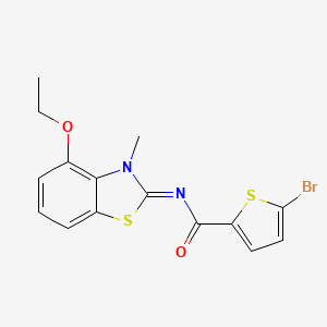 molecular formula C15H13BrN2O2S2 B2840786 (E)-5-溴-N-(4-乙氧-3-甲基苯并[d]噻唑-2(3H)-基亚)噻吩-2-甲酰胺 CAS No. 865545-64-8