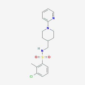 molecular formula C18H22ClN3O2S B2840787 3-氯-2-甲基-N-((1-(吡啶-2-基)哌啶-4-基)甲基)苯磺酰胺 CAS No. 1235044-62-8