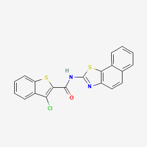 molecular formula C20H11ClN2OS2 B2840790 3-chloro-N-(naphtho[2,1-d]thiazol-2-yl)benzo[b]thiophene-2-carboxamide CAS No. 392248-98-5