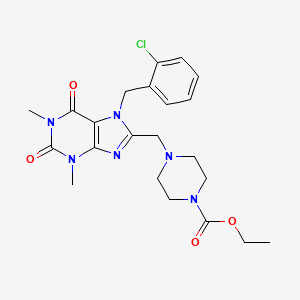 ethyl 4-{[7-(2-chlorobenzyl)-1,3-dimethyl-2,6-dioxo-2,3,6,7-tetrahydro-1H-purin-8-yl]methyl}piperazine-1-carboxylate
