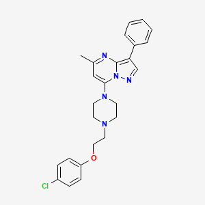 molecular formula C25H26ClN5O B2840795 7-(4-(2-(4-氯苯氧)乙基)哌嗪-1-基)-5-甲基-3-苯基吡唑并[1,5-a]嘧啶 CAS No. 849921-40-0