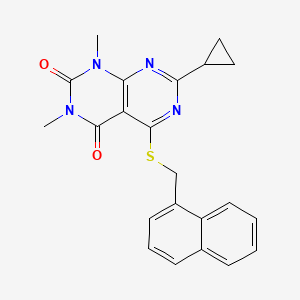7-cyclopropyl-1,3-dimethyl-5-((naphthalen-1-ylmethyl)thio)pyrimido[4,5-d]pyrimidine-2,4(1H,3H)-dione