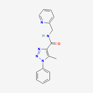molecular formula C16H15N5O B2840803 5-甲基-1-苯基-N-(吡啶-2-基甲基)-1H-1,2,3-三唑-4-甲酰胺 CAS No. 950231-81-9