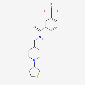 molecular formula C18H23F3N2OS B2840809 N-((1-(四氢噻吩-3-基)哌啶-4-基)甲基)-3-(三氟甲基)苯甲酰胺 CAS No. 2034476-60-1