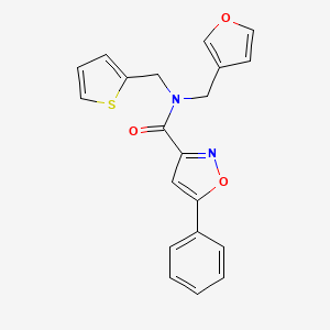 molecular formula C20H16N2O3S B2840811 N-(furan-3-ylmethyl)-5-phenyl-N-(thiophen-2-ylmethyl)isoxazole-3-carboxamide CAS No. 1428375-53-4
