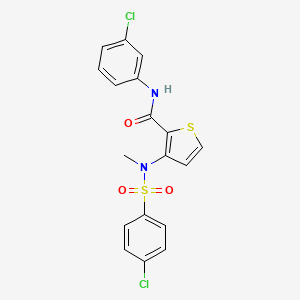 B2840813 N-(3-chlorophenyl)-3-(N-methyl4-chlorobenzenesulfonamido)thiophene-2-carboxamide CAS No. 1251699-38-3