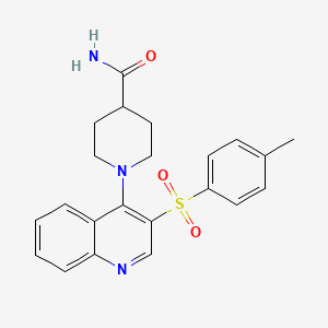 molecular formula C22H23N3O3S B2840815 1-(3-对甲苯磺酰喹啉-4-基)哌啶-4-甲酰胺 CAS No. 1251675-41-8