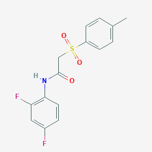 molecular formula C15H13F2NO3S B2840819 N-(2,4-DIFLUOROPHENYL)-2-(4-METHYLBENZENESULFONYL)ACETAMIDE CAS No. 881799-61-7