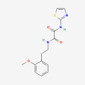 molecular formula C14H15N3O3S B2840824 N1-(2-methoxyphenethyl)-N2-(thiazol-2-yl)oxalamide CAS No. 920176-41-6