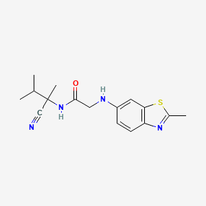 molecular formula C16H20N4OS B2840825 N-(2-氰-3-甲基丁基)-2-[(2-甲基-1,3-苯并噻唑-6-基)氨基]乙酰胺 CAS No. 1209332-76-2
