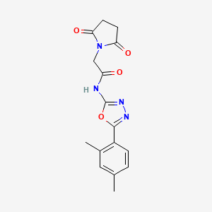 molecular formula C16H16N4O4 B2840826 N-(5-(2,4-二甲基苯基)-1,3,4-噁二唑-2-基)-2-(2,5-二氧代吡咯啉-1-基)乙酰胺 CAS No. 891114-40-2