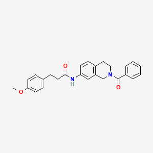 molecular formula C26H26N2O3 B2840827 N-(2-benzoyl-1,2,3,4-tetrahydroisoquinolin-7-yl)-3-(4-methoxyphenyl)propanamide CAS No. 955671-21-3