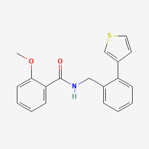 molecular formula C19H17NO2S B2840830 2-methoxy-N-(2-(thiophen-3-yl)benzyl)benzamide CAS No. 1797637-46-7