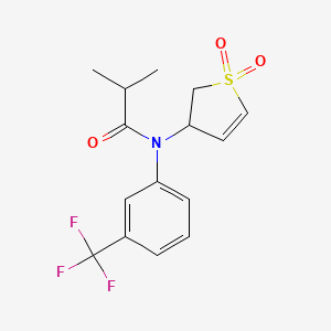 molecular formula C15H16F3NO3S B2840831 N-(1,1-dioxido-2,3-dihydrothiophen-3-yl)-N-(3-(trifluoromethyl)phenyl)isobutyramide CAS No. 1017632-37-9
