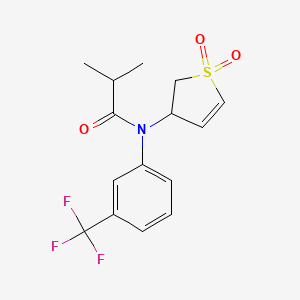 molecular formula C15H16F3NO3S B2840831 N-(1,1-二氧代-2,3-二氢噻吩-3-基)-N-(3-(三氟甲基)苯基)异丁酰胺 CAS No. 1017632-37-9