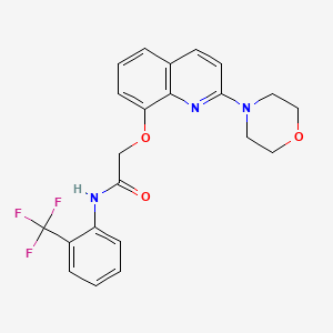 molecular formula C22H20F3N3O3 B2840843 2-((2-morpholinoquinolin-8-yl)oxy)-N-(2-(trifluoromethyl)phenyl)acetamide CAS No. 941909-68-8