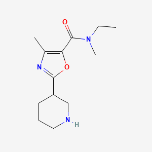 molecular formula C13H21N3O2 B2840855 N-乙基-N,4-二甲基-2-哌啶-3-基-1,3-噁唑-5-羧酰胺 CAS No. 2241142-64-1