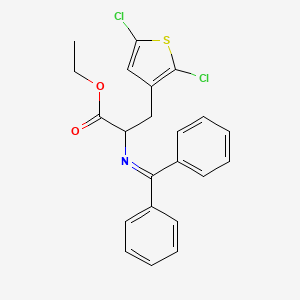molecular formula C22H19Cl2NO2S B2840863 Ethyl 2-(benzhydrylideneamino)-3-(2,5-dichlorothiophen-3-yl)propanoate CAS No. 2568039-08-5
