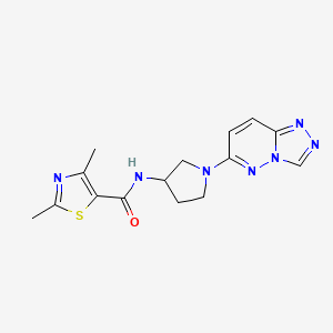 molecular formula C15H17N7OS B2840865 N-(1-([1,2,4]triazolo[4,3-b]pyridazin-6-yl)pyrrolidin-3-yl)-2,4-dimethylthiazole-5-carboxamide CAS No. 2034610-81-4