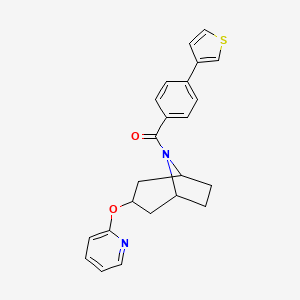 ((1R,3s,5S)-3-(pyridin-2-yloxy)-8-azabicyclo[3.2.1]octan-8-yl)(4-(thiophen-3-yl)phenyl)methanone
