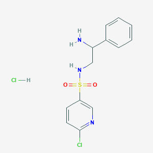 molecular formula C13H15Cl2N3O2S B2840875 N-(2-amino-2-phenylethyl)-6-chloropyridine-3-sulfonamide hydrochloride CAS No. 1595132-07-2
