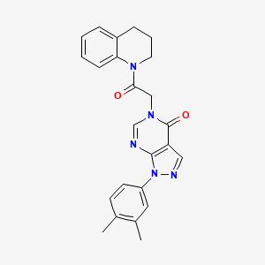 molecular formula C24H23N5O2 B2840876 5-[2-(3,4-二氢-2H-喹啉-1-基)-2-氧代乙基]-1-(3,4-二甲基苯基)吡唑并[3,4-d]嘧啶-4-酮 CAS No. 852451-20-8