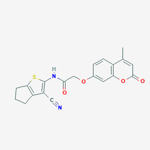 N-(3-cyano-5,6-dihydro-4H-cyclopenta[b]thien-2-yl)-2-[(4-methyl-2-oxo-2H-chromen-7-yl)oxy]acetamide