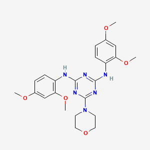 molecular formula C23H28N6O5 B2840889 N2,N4-双(2,4-二甲氧基苯基)-6-吗啉基-1,3,5-三嗪-2,4-二胺 CAS No. 433956-64-0