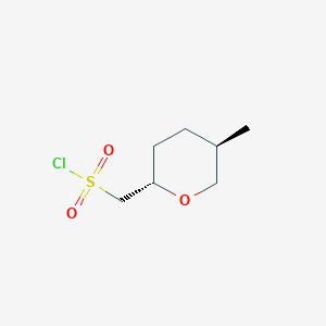 molecular formula C7H13ClO3S B2840892 [(2S,5R)-5-Methyloxan-2-yl]methanesulfonyl chloride CAS No. 2402789-47-1