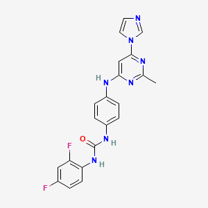 molecular formula C21H17F2N7O B2840900 1-(4-((6-(1H-imidazol-1-yl)-2-methylpyrimidin-4-yl)amino)phenyl)-3-(2,4-difluorophenyl)urea CAS No. 1203024-79-6