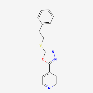 molecular formula C15H13N3OS B2840904 2-(苯乙硫基)-5-(4-吡啶基)-1,3,4-噁二唑 CAS No. 478482-72-3