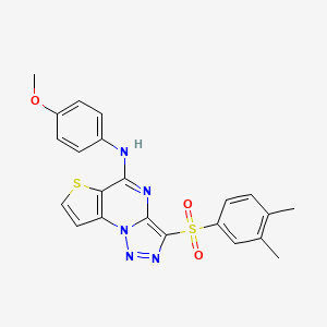 10-(3,4-dimethylbenzenesulfonyl)-N-(4-methoxyphenyl)-5-thia-1,8,11,12-tetraazatricyclo[7.3.0.0^{2,6}]dodeca-2(6),3,7,9,11-pentaen-7-amine