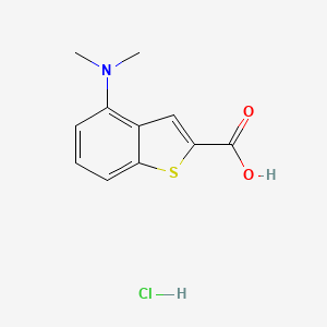 molecular formula C11H12ClNO2S B2840914 4-(Dimethylamino)-1-benzothiophene-2-carboxylic acid hydrochloride CAS No. 2137696-74-1