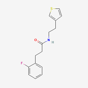 molecular formula C15H16FNOS B2840917 3-(2-fluorophenyl)-N-(2-(thiophen-3-yl)ethyl)propanamide CAS No. 1797871-32-9