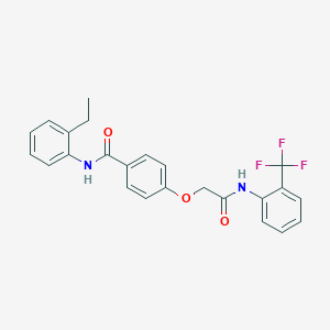 molecular formula C24H21F3N2O3 B284092 N-(2-ethylphenyl)-4-{2-oxo-2-[2-(trifluoromethyl)anilino]ethoxy}benzamide 