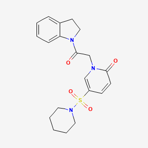 molecular formula C20H23N3O4S B2840923 1-(2-(indolin-1-yl)-2-oxoethyl)-5-(piperidin-1-ylsulfonyl)pyridin-2(1H)-one CAS No. 1251609-11-6