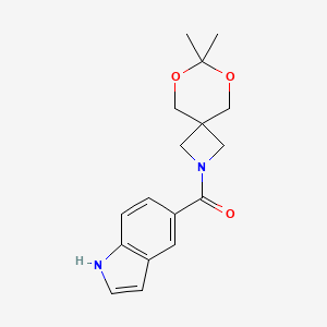 molecular formula C17H20N2O3 B2840932 (7,7-dimethyl-6,8-dioxa-2-azaspiro[3.5]nonan-2-yl)(1H-indol-5-yl)methanone CAS No. 1396684-85-7