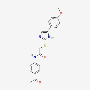 N-(4-acetylphenyl)-2-((5-(4-methoxyphenyl)-1H-imidazol-2-yl)thio)acetamide